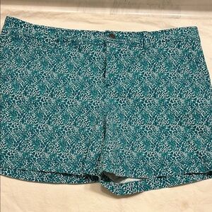 Market & Spruce Women Teal Patterned Shorts Size 14